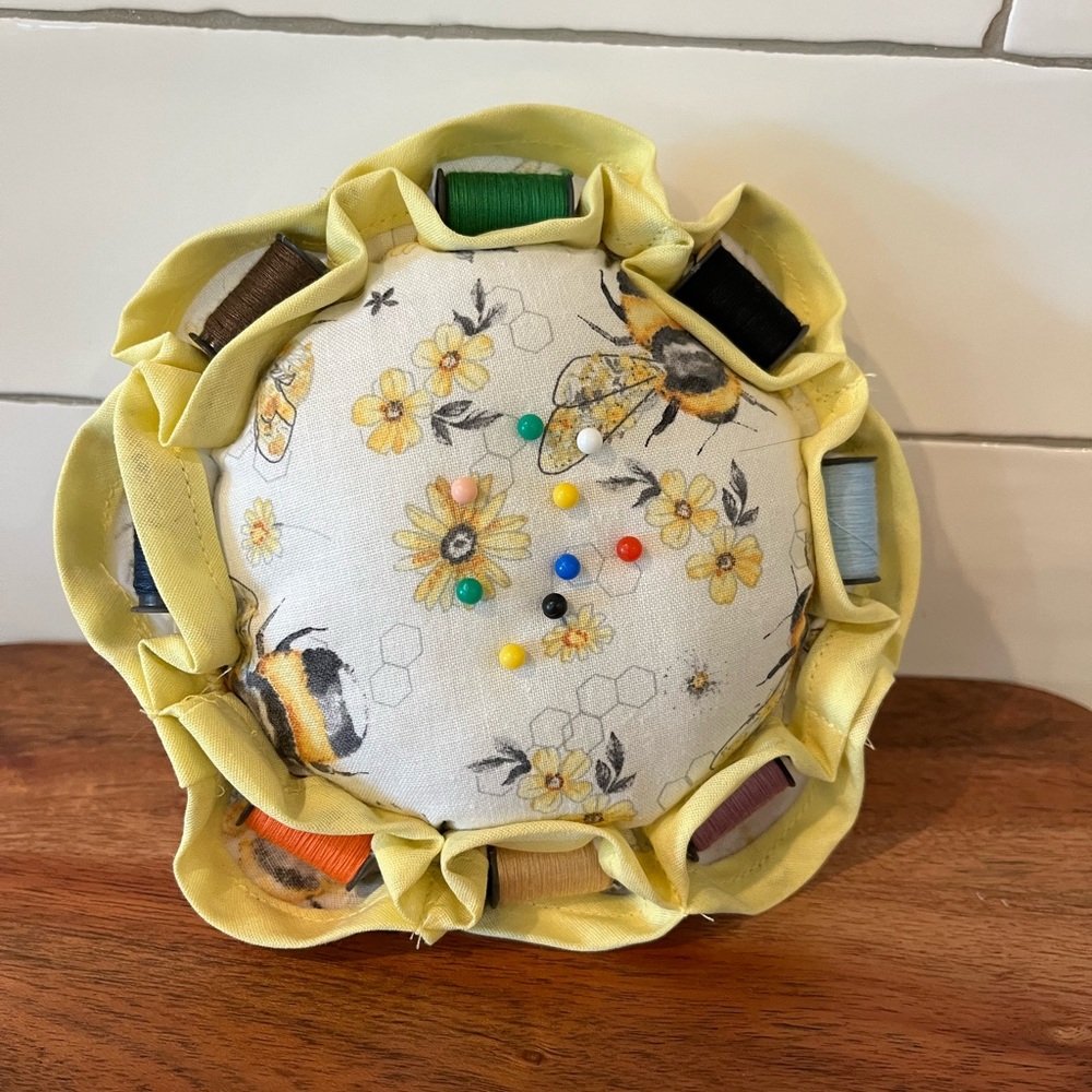 Hand Crafted Bee-Themed Yellow Pin Cushion
